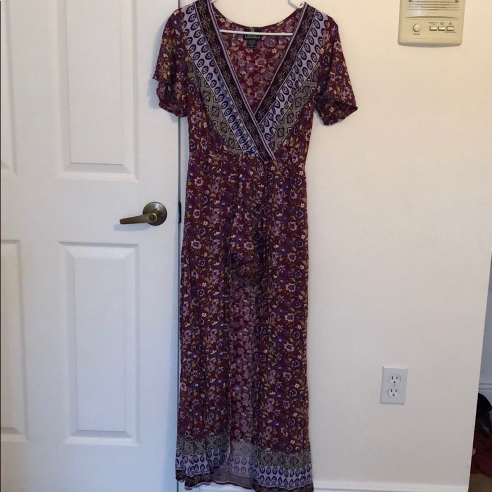 Floral Patterned Romper with Long Skirt